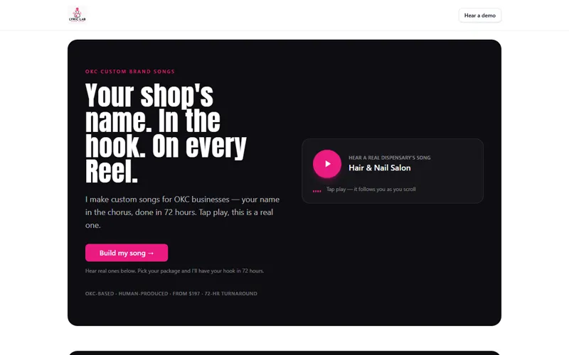 Lyric Lab Brand Songs web app
