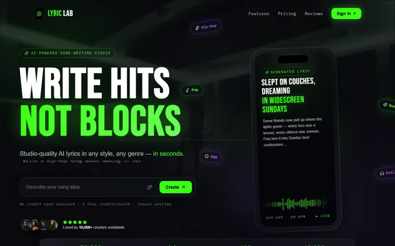 Lyric Lab AI songwriting app